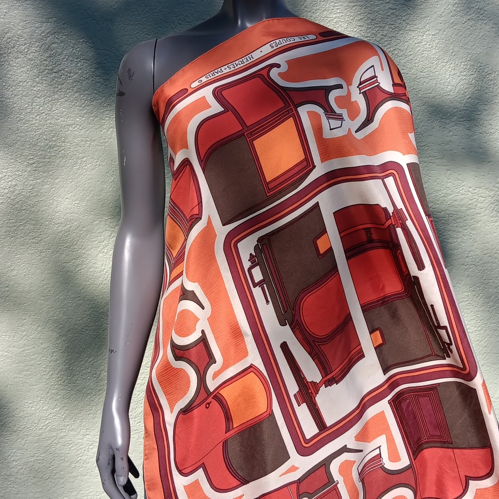 LES COUPES HERMES SCARF BY FRANCOISE DE LA PERRIERE REVERSIBLE OPERA SCARF/SHAWL - Picture 14 of 17